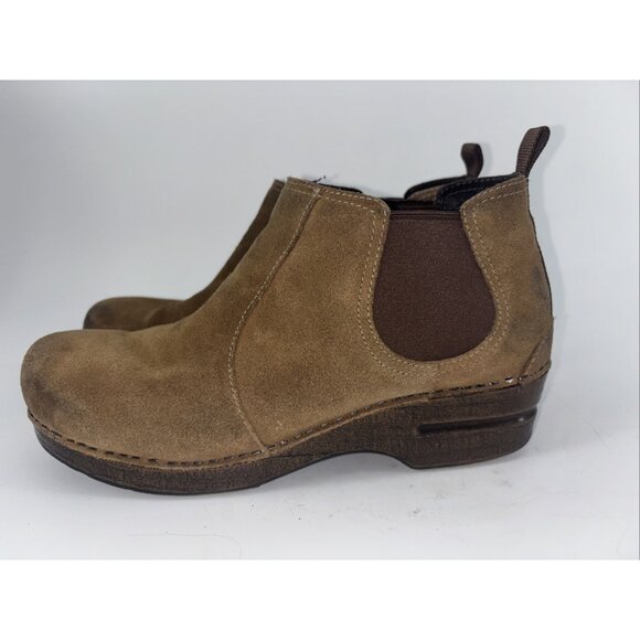 Dansko boots womens 41 brown suede Frankie Burnished bootie fall boho EUC - Picture 2 of 10
